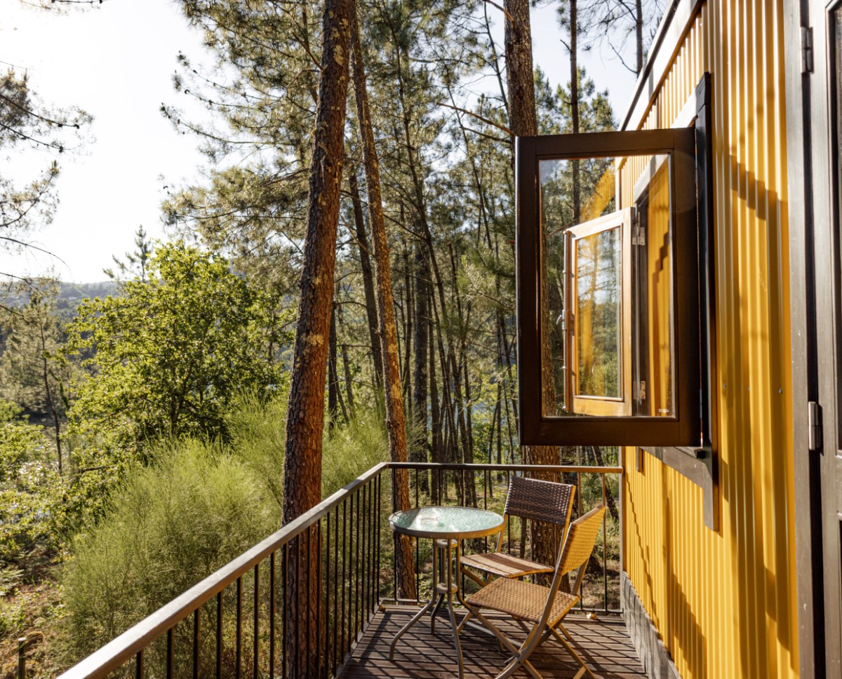 Glamping Lodge in North Portugal Surrounded by Nature - Coloured Lodge